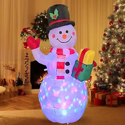 5ft Christmas Inflatables Snowman Outdoor Yard Rotating LED Blow Up Garden Decor • $71.96