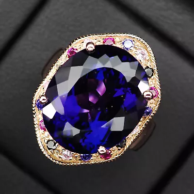 Wonderful Color Change Spinel 16.8Ct 925 Sterling Silver Handmade Rings Size 7.5 • $32.99