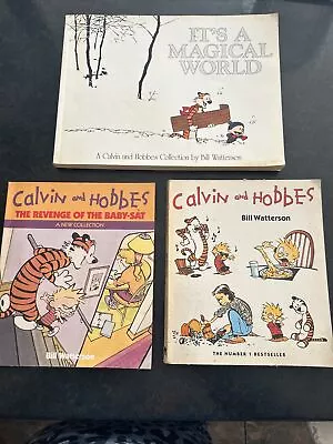 Set Of 3 Calvin And Hobbes Paperback Books The Revenge Of The Baby-Sat • £20