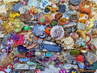 2lb 5oz JUNK DRAWER LOT Trinkets Goblincore I SPY Vintage Toys Charms Geocache • $30