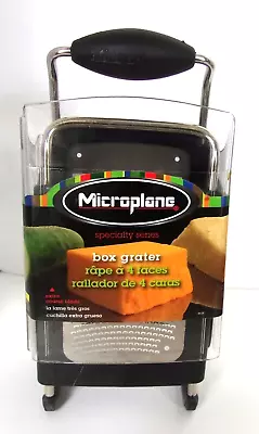 Genuine Microplane Grip Handled Four Sided Box Cheese Grater 10  Tall • $14