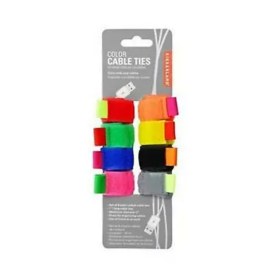 Kikkerland Set Of 8 Multicoloured Cable Ties Colour Coded Office Cable Storage • £6.49