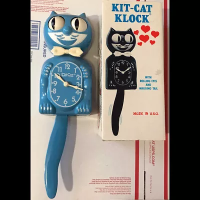 Original Vintage California Clock Co Kit-Cat Klock Model B1 Light Blue IN BOX • $49.99