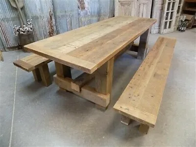 8' Amish Pine Harvest 4 Leg Table Custom Made To Order Rustic Farmhouse Table • $1750