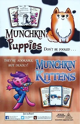 2016 MUNCHKIN PUPPIES & MUNCHKIN KITTENS Card Game Promo PRINT AD ART - ADORABLE • $13.64