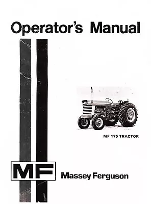 Massey Ferguson MF 175  MF175 Tractor Operators Manual • $15.98