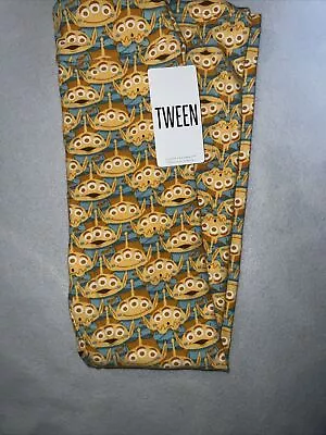 Lularoe Tween 0/00 Leggings 🦄 Yellow Green Disney Toy Story Alien Green Men New • $29.99