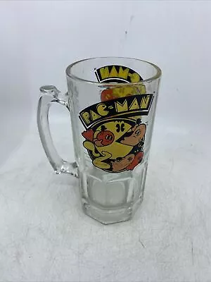 Vintage 1982 Pac Man & Ghosts Arcade Game Glass Mug Cup Beer Stein Bally Midway • $22