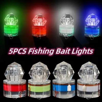 5x LED Fishing Light Lure Underwater Lamp For Boar Deep Drop Flashing Lights • $11.31
