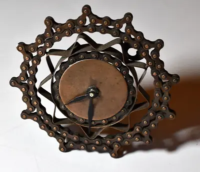 Unique Steampunk Bicycle Chain Clock - Industrial Home Deco • $49.77