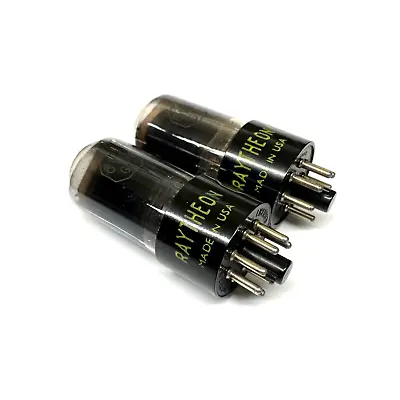 Matched Pair  6V6GT  Smoked Glass D Getter  NOS  Raytheon  USA Valve Tubes (VT3) • £70
