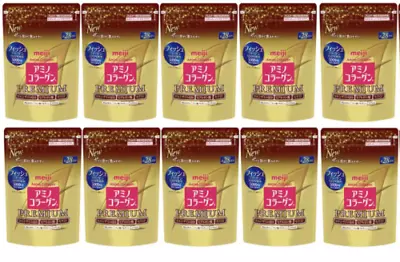 Meiji PREMIUM Amino Collagen Powder 28days 196g X 10 Gold Pack (344b) • $336.98