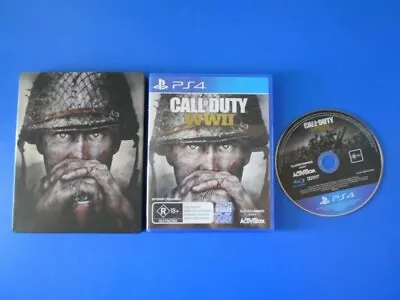 Call Of Duty WWII With Steel Case - Sony PS4 PlayStation 4 Games PAL  • $45