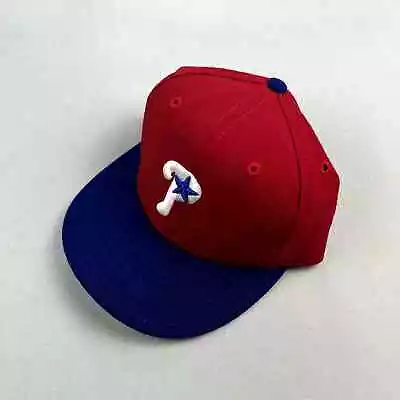 Vintage Philadelphia Phillies Hat Cap Fitted 7-1/8 Red New Era Baseball MLB 90s • $21.99