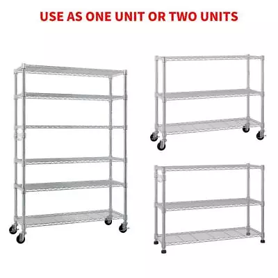 Heavy Duty 6 Tier Metal Shelf Garage Shelving Wire Shelving Unit Pantry Kitchen • $77.31