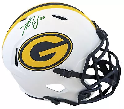 Packers Aaron Jones Authentic Signed Lunar Full Size Speed Rep Helmet BAS Wit • $169.99