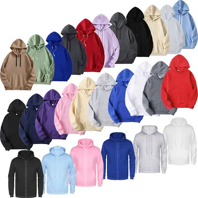 Mens Long Sleeves Drawstring Plain Hooded Sweatshirt Pullover Classic Hoodie Top • $15.56