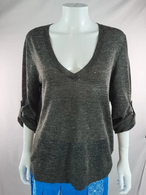 £10 • Buy Next Charcoal Grey Roll Tab Sleeve Top Lightweight Jumper Casual  UK 16 EU 44