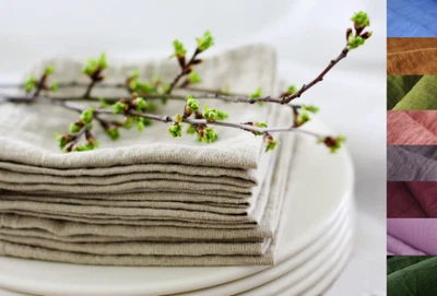 £5.89 • Buy Softened 100% Linen Napkins Christmas Wedding Party Tabel Decor