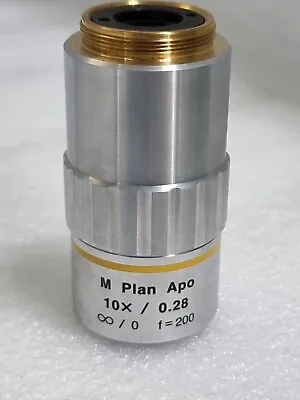 MITUTOYO M Plan Apo 10 X /0.28 ∞ / 0   F=200  Microscope Objective Lens • $449.90