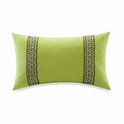 Echo Design Calypso Oblong Embroidered Decorative Toss Pillow Green Granny Apple • $23.96