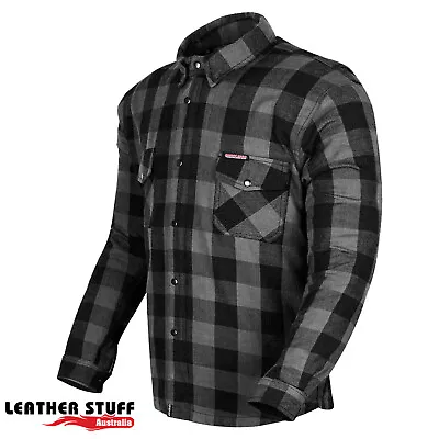 Motorcycle Motorbike Bikers Sports CE Armoured Flannel Shirt Made With  KEVLAR • $149