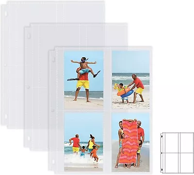 25 Pack 3 Ring Photo Binder Page Refills Photo Album Refill Sheets • $9.39