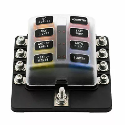 8-Way 16 Fuse Fuse Box 12V 32V Blade Block Holder Kit Car Caravan H • $27.96