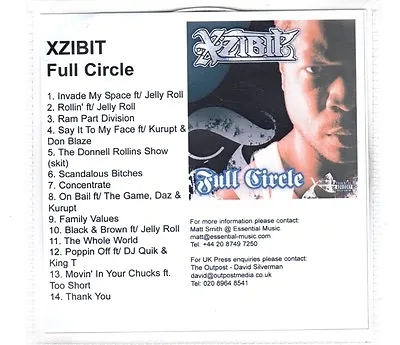 (GN830) Xzibit Full Circle - 2006 DJ CD • £2.99