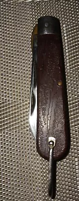 VINTAGE KLEIN TOOLS CHICAGO USA ELECTRICIANS KNIFE Lineman Pocket Folding R-3 • $12.99