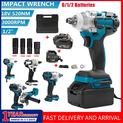 125mm Angle Grinder 520NM Impact Wrench Cordless Brushless Tool For Makita 18V • $58.99