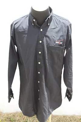 Vintage Verizon Long Sleeve Button Down Shirt Size Large Tall Black IBEW • $9.97