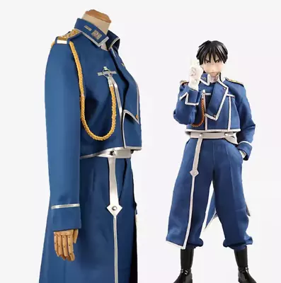 Anime Fullmetal Alchemist Cosplay Roy Mustang Full Set Costume Military Uniform • $58.29