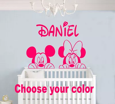 Mickey Mouse Minnie Mouse Disney Wall Decal Stickers Nursery Room Peel And Stick • $14.99