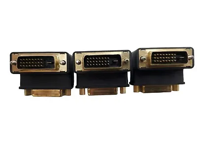 LOT-3 DVI-D Male To DVI-D Female Right Angle (90 Degrees) Adapter • $64.99