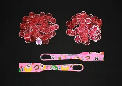 Magnetic Designer Pink Bingo Wands & 200 Chips Markers - Use On Paper Sheets • $16.99