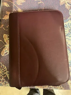 Vintage Classic DAY-TIMER | Brown Leather 7 1  Rings ZIP Planner/Binder 10.5x9 • $30