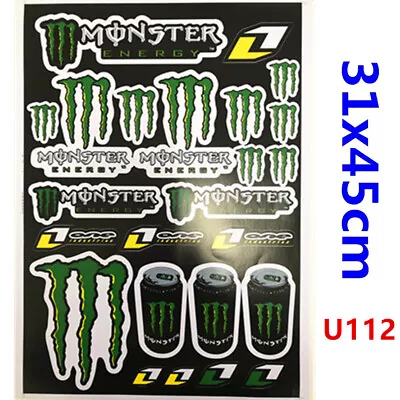 Monster Sticker Decal Sheet Car Dirt ATV Quad Motorcycle Motorcross MX PIT BIKE • $9.99