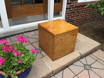 Milo Baughman Style Burlwood Cubed Stand / Table Mid Century 70’s Or 80’s • $735