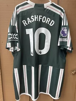 Official 2023-24 Adidas Manchester United Marcus Rashford Away Jersey Size 3XL • $95