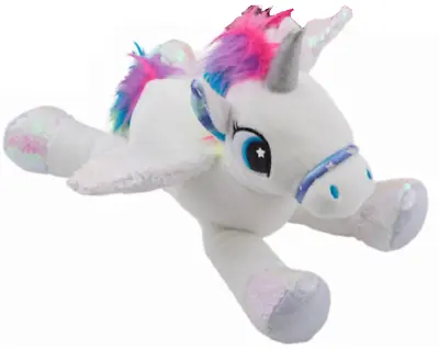 Sequin Winged Unicorn -8405 Pony Horse Pegasus Teddy Soft Shiny Magical Rainbow • £8.39