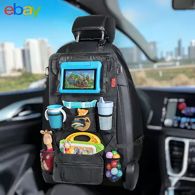 2X Car Back Seat Organiser Ipad Tablet Holder Storage Kick Mats Kids Toys Bag • £5.99