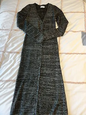 $50 • Buy Womens ASOS Design Tall Knitted Button Midi Dress Grey Marle Size 14! NWOT