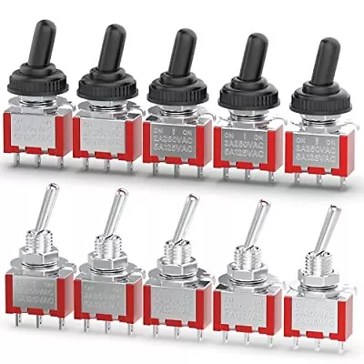 10pcs 3 Terminal 3 Position Mini Toggle Switch 5A 125VAC 2A 250VAC Mini Micro... • $21.56