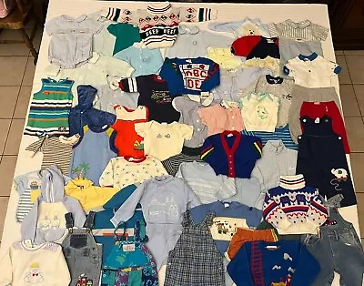 Vintage Kids Clothes Lot Of 55 Items 50s 60s 70s 80s 90s (0-12months) Baby Boys • $200