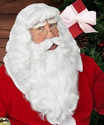 Professional Santa Wig Beard & Moustache Deluxe Father Christmas Fancy Dress • £89.90