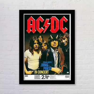 Framed AC/DC  Reproduction German Concert Poster Highway To Hell Tour 1979 • £3.73