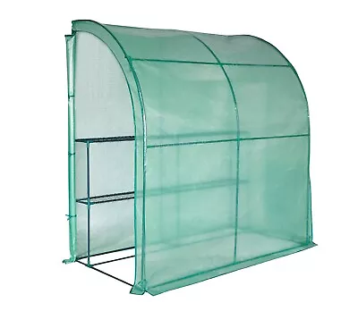 Walk-In Lean To Wall Greenhouse With Zipped Windows L 214 X W 120 X H 215 CM • £42.99