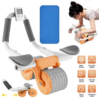 Automatic Rebound Abdominal Wheel Ab Roller Wheel With Elbow Support Fitness • £8.99