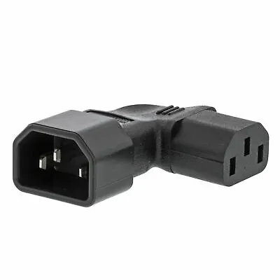 IEC 320 C13 Female To C14 Male 90° Right Angled Outlet Power Adapter UK • £7.52
